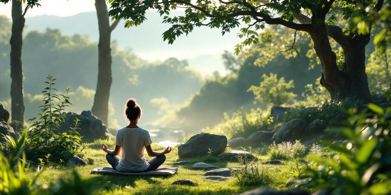 Consejos para un retiro de meditación A photograph of a serene meditation retreat setting